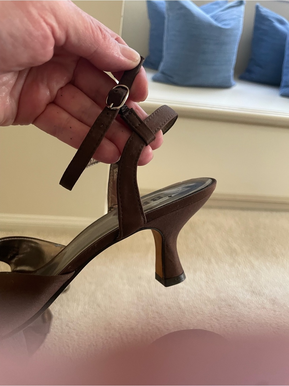 Elegant BP Dark Brown Crisscross Strap Heels - Picture 2 of 4